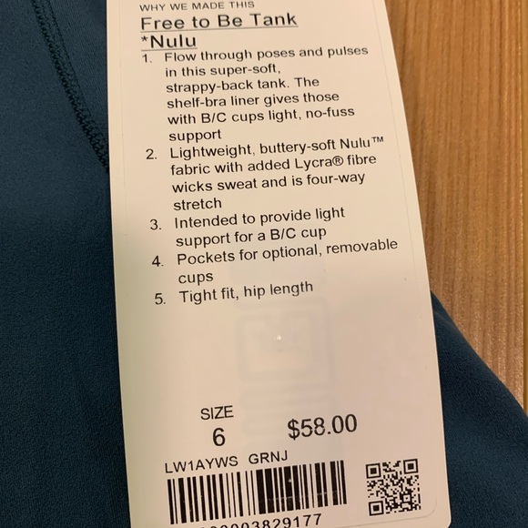 Lululemon free to be tank nulu 6 star ruby euc - Picture 9 of 9